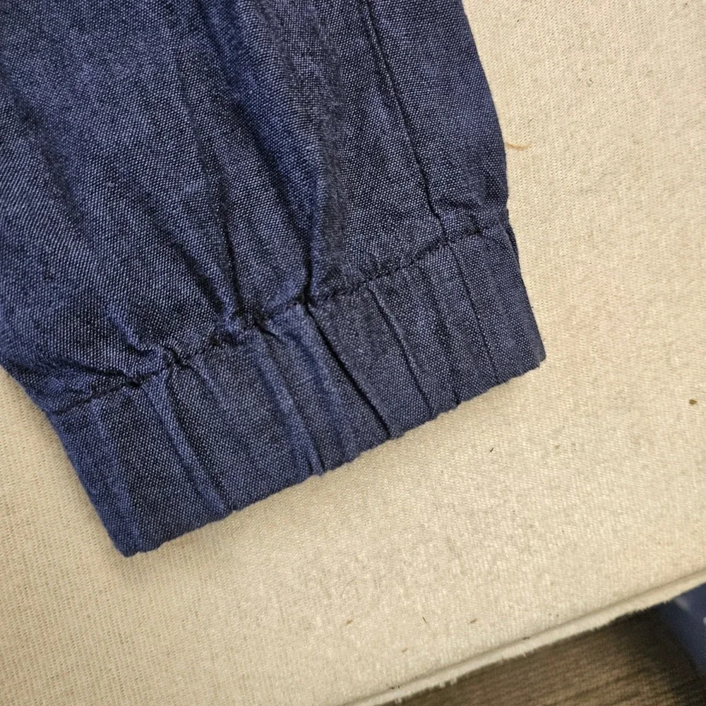 Levis Mens Indigo Blue Textured Jogger Pants Elastic Cuff Tapered Size 34x29